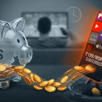 Piggy bank losing coins to subscriptions