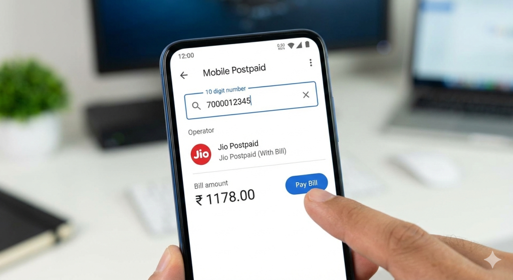 Can’t Find JioFiber on PhonePe? Here’s the "Secret" Trick to Pay Your Bill 1 The correct method: Entering the Jio Fiber number in the "Mobile Postpaid" section, which successfully fetches the bill.