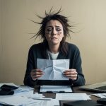 A tired women with anxiety