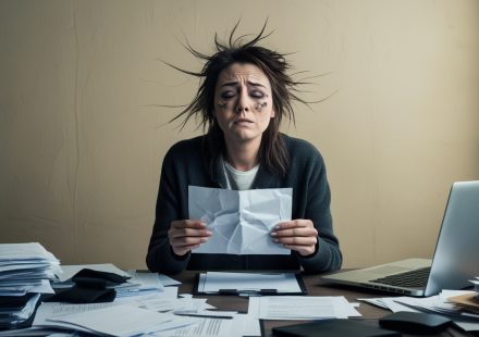 A tired women with anxiety