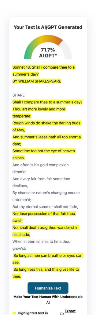 Writers Are Intentionally Lowering Their Quality Because of AI Detectors 2 Did Shakespeare use AI to write the Sonnets